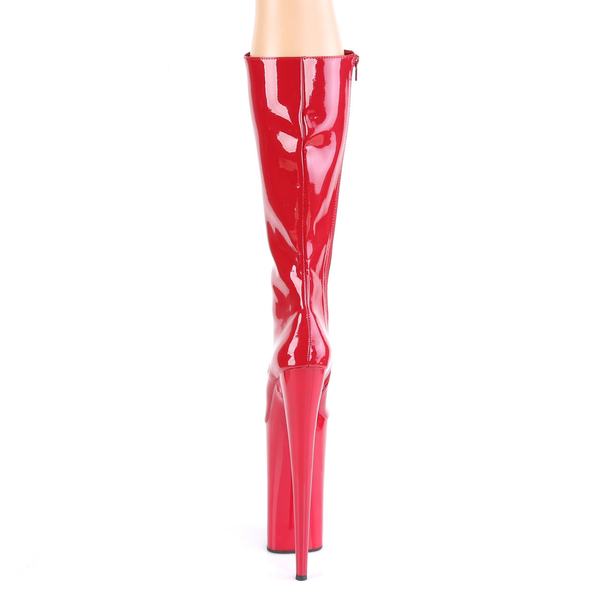 PLEASER BEYOND-2020 RED 10 INCH HIGH HEEL KNEE HIGH BOOTS SIZE 8 USA SALE