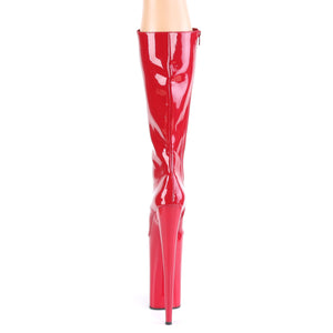 PLEASER BEYOND-2020 RED 10 INCH HIGH HEEL KNEE HIGH BOOTS SIZE 8 USA