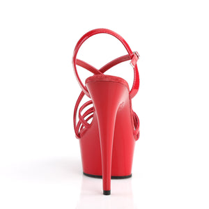 PLEASER DELIGHT-613 RED STRAPPY 6 INCH HIGH HEEL PLATFORM SHOES SIZE 8 USA