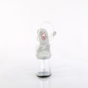 PLEASER NAUGHTY-808 CLEAR 8 INCH HIGH HEEL PLATFORM SHOES SIZE 6 USA