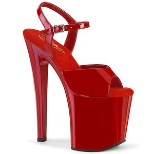 PLEASER ENCHANT-709 RED 8 INCH HIGH HEEL PLATFORM SHOES SIZE 7 USA