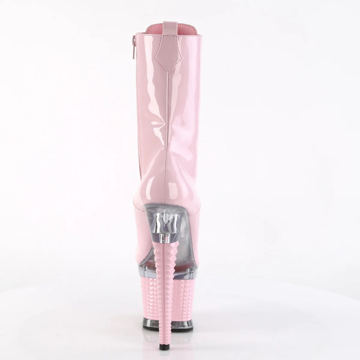 PLEASER SPECTATOR-1040 BABY PINK 7 INCH HIGH HEEL PLATFORM ANKLE BOOTS SALE SIZE 7 USA