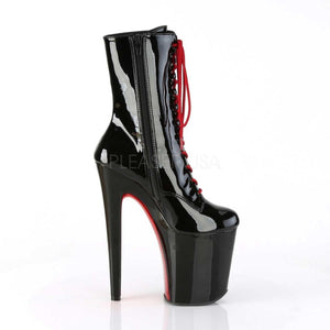 PLEASER EXTREME-1020 BLACK 8 INCH HIGH HEEL ANKLE BOOTS SIZE 6 USA SALE
