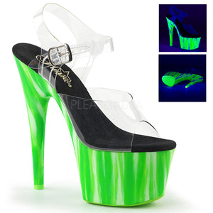 PLEASER ADORE-708UVP CANDY GREEN 7 INCH HIGH HEEL PLATFORM SHOES SIZE 8