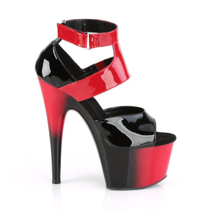 PLEASER ADORE-700-16 RED BLACK TWO TONE 7 INCH HIGH HEEL PLATFORM SHOES SIZE 9 SALE