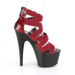 PLEASER ADORE-748SP STRAPPY WINE 7 INCH HIGH HEEL PLATFORM SHOES SIZE 8