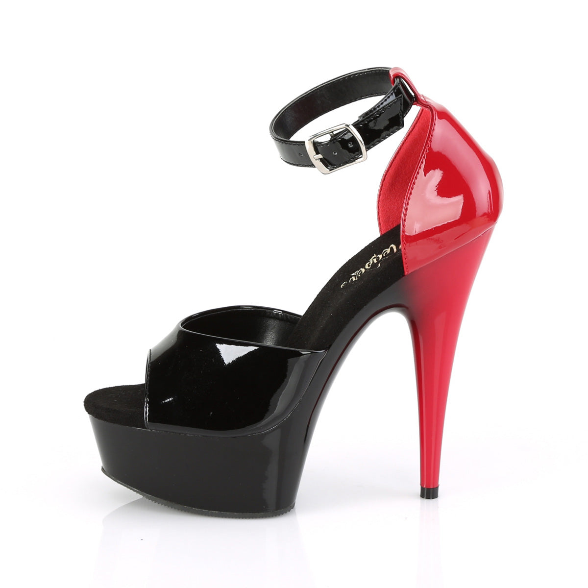 PLEASER DELIGHT-617 RED BLACK 6 INCH HIGH HEEL PLATFORM SHOES SIZE 6 ...