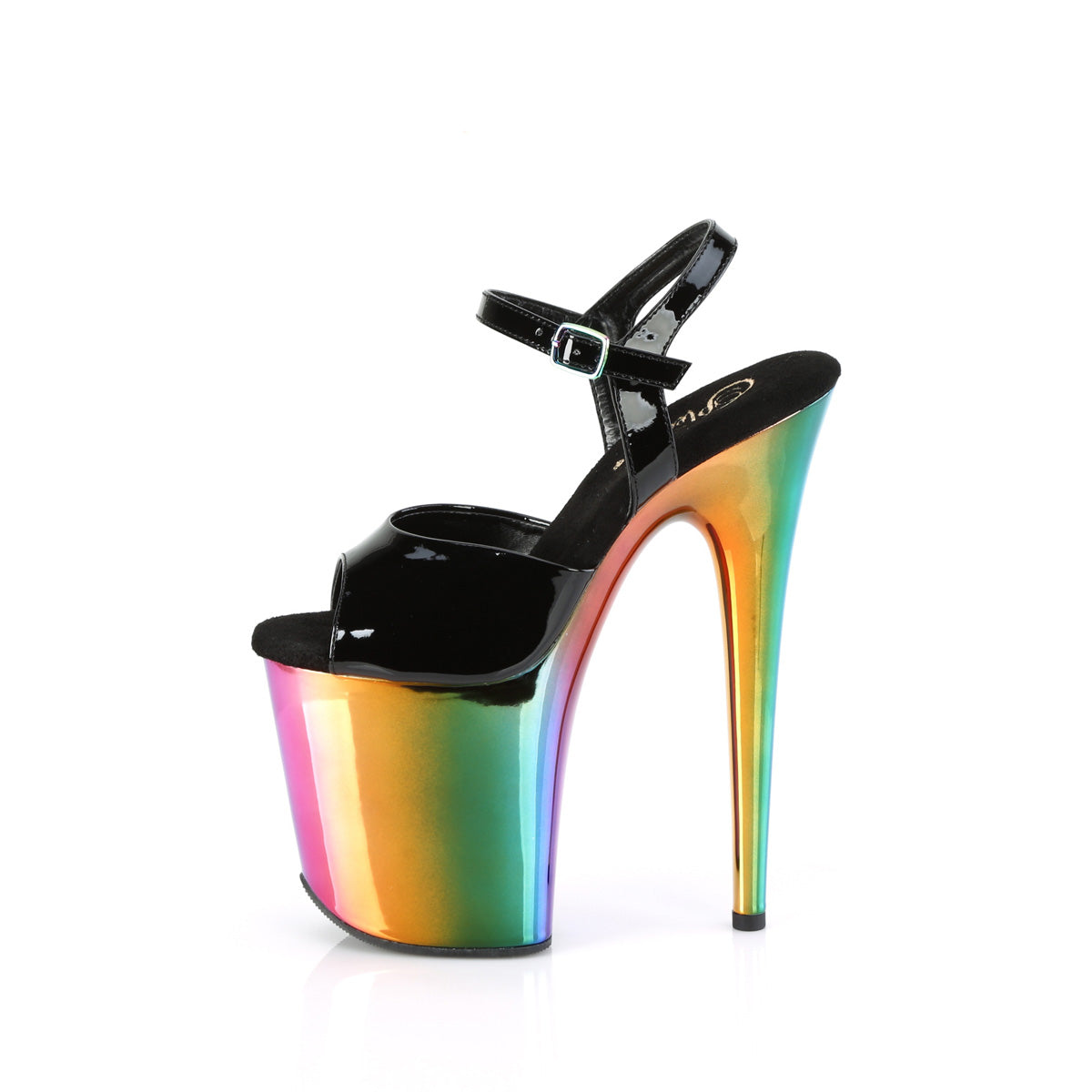 PLEASER FLAMINGO-809RC RAINBOW CHROME 8 INCH HIGH HEEL PLATFORM SHOES SIZE 8