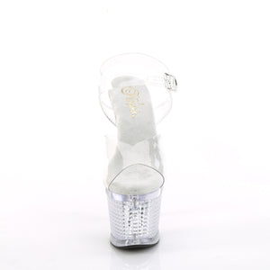 PLEASER FLASHDANCE-708SPEC CLEAR LED LIGHT UP 7 INCH HIGH HEEL PLATFORM SHOES