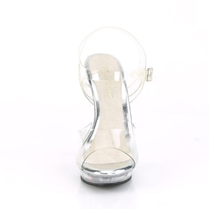 FABULICIOUS LIP-108 CLEAR 5 INCH HIGH HEEL COMPETITION SHOES SIZE 10 USA SALE