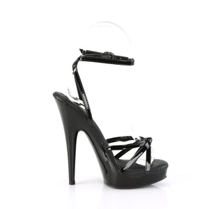 FABULICIOUS SULTRY-638 BLACK SHINY 6 INCH HIGH HEEL SHOES SIZE 7 USA SALE