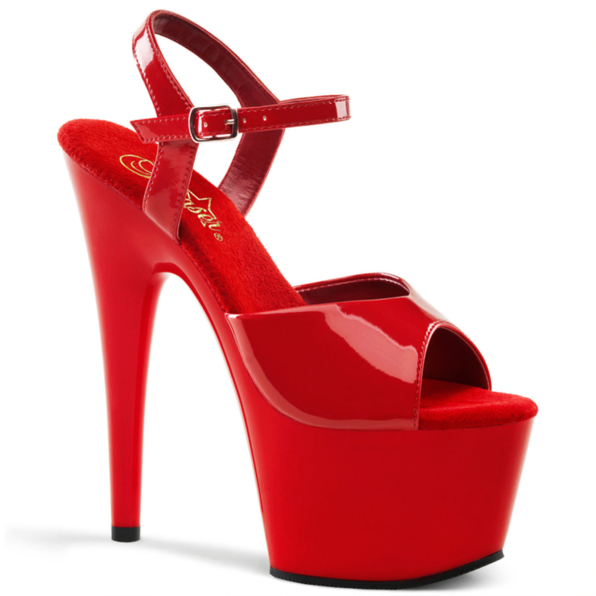 PLEASER ADORE-709 RED 7 INCH HIGH HEEL PLATFORM SHOES SIZE 10