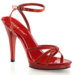 FABULICIOUS FLAIR-436 RED STRAPPY 4.5 INCH HIGH HEEL SHOES SIZE 7