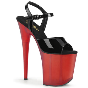 PLEASER FLAMINGO-809T RED BLACK 8 INCH HIGH HEEL PLATFORM SHOES SIZE 10 SALE