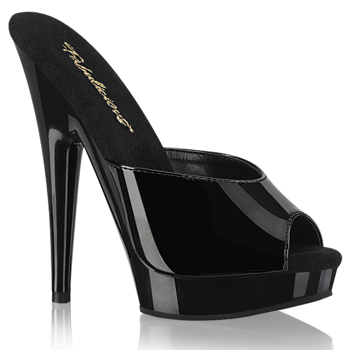 601-Nicole Ellie Shoes, 6 inch stiletto high heels Ankle Strap Black  Platforms Buckle Toe shoes